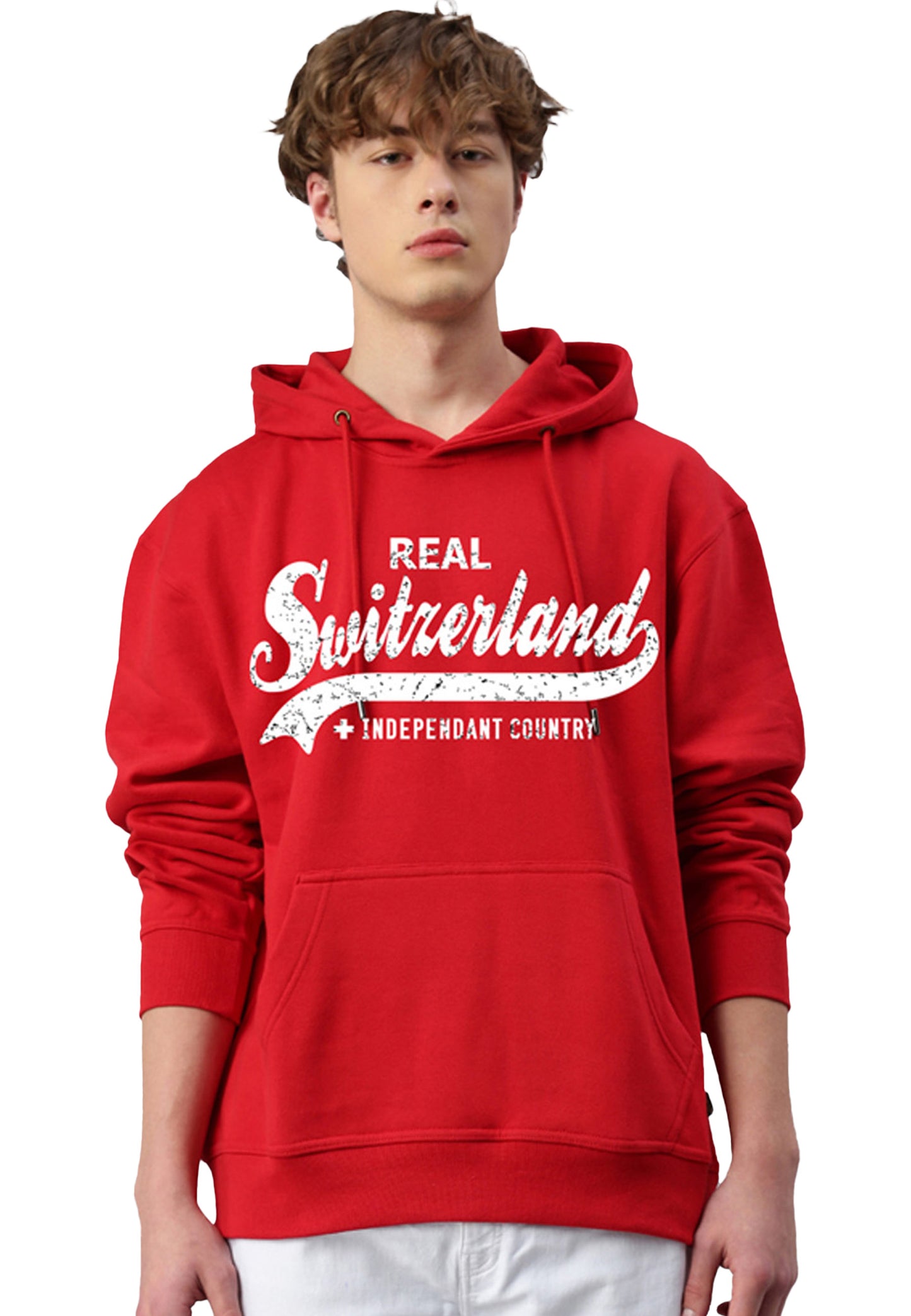 Switcher felpa con cappuccio uomo Wild Life Svizzera colore/10 rouge