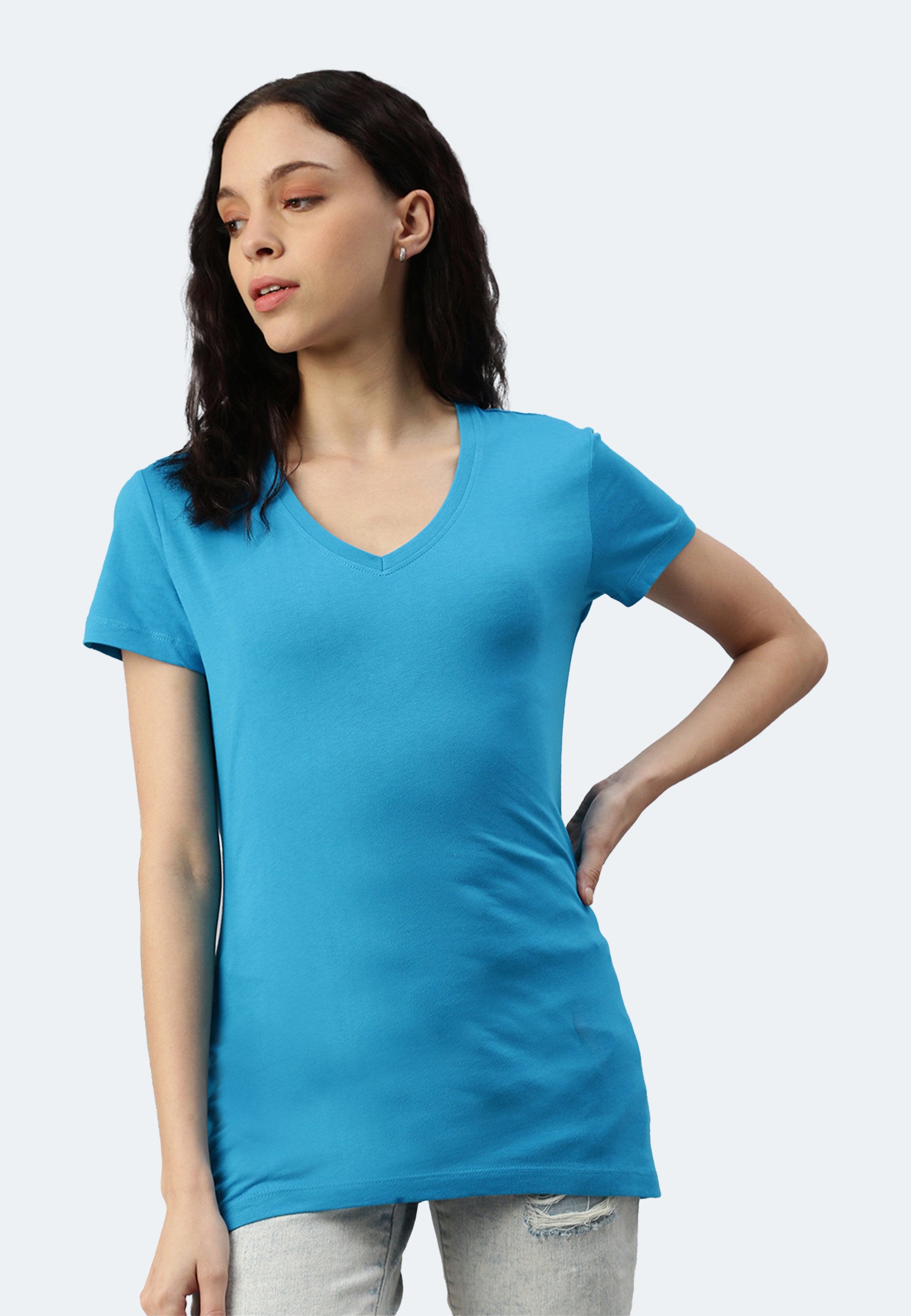 Maglietta donna con scollo a V Balena