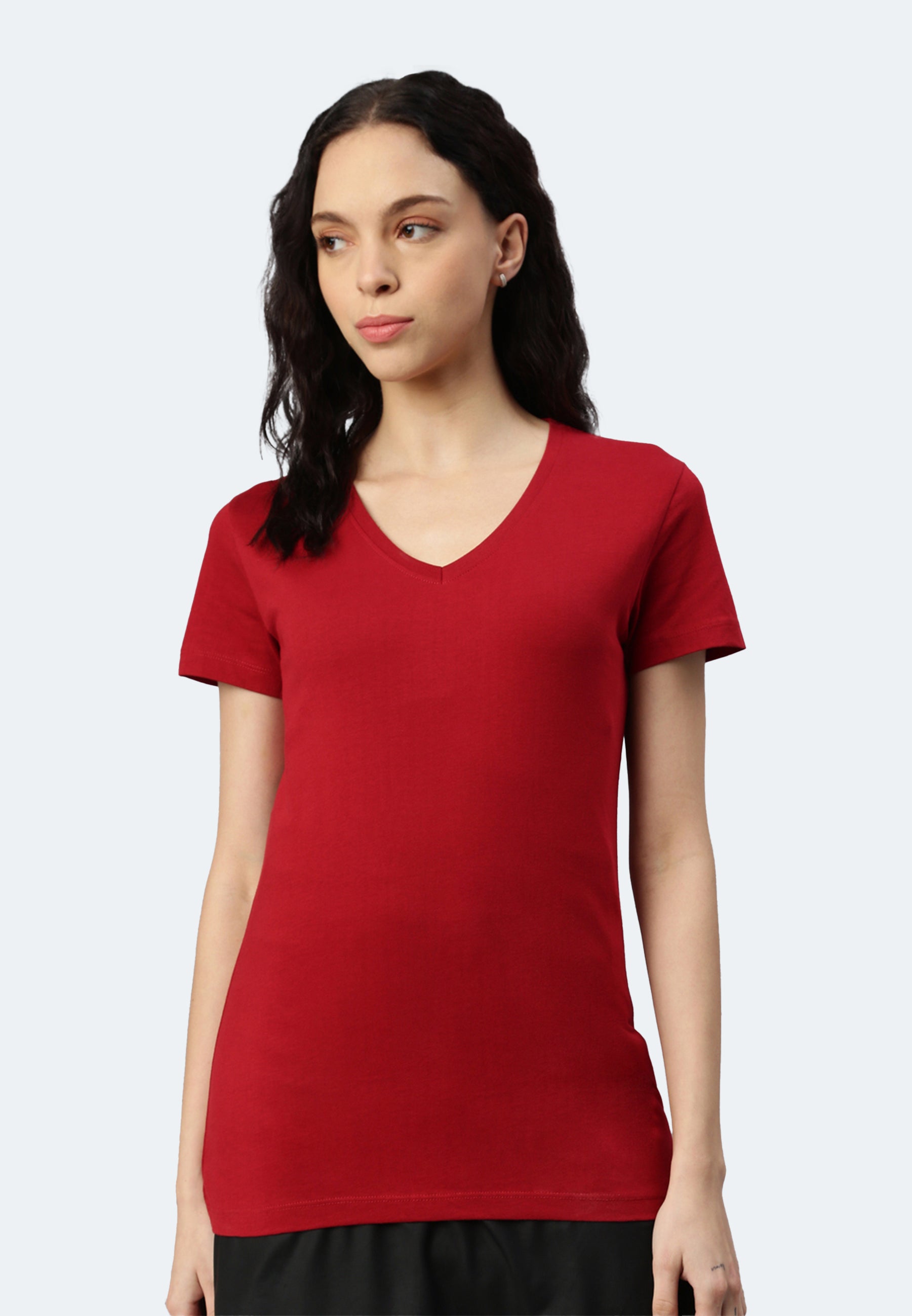 Maglietta donna con scollo a V Balena