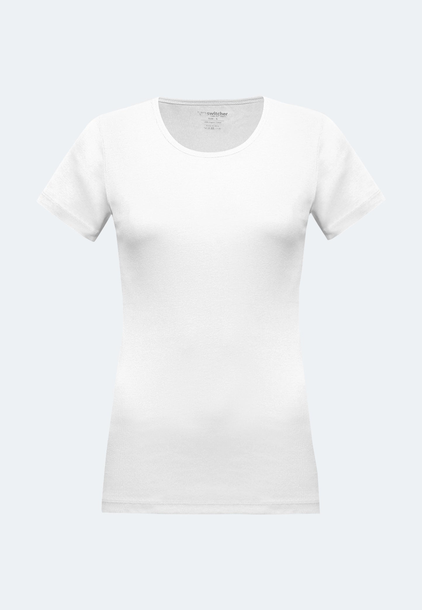 T-shirt a coste con scollo rotondo Sally