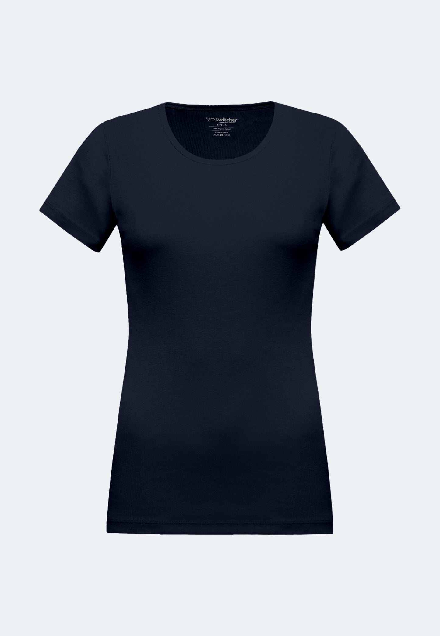 T-shirt a coste con scollo rotondo Sally