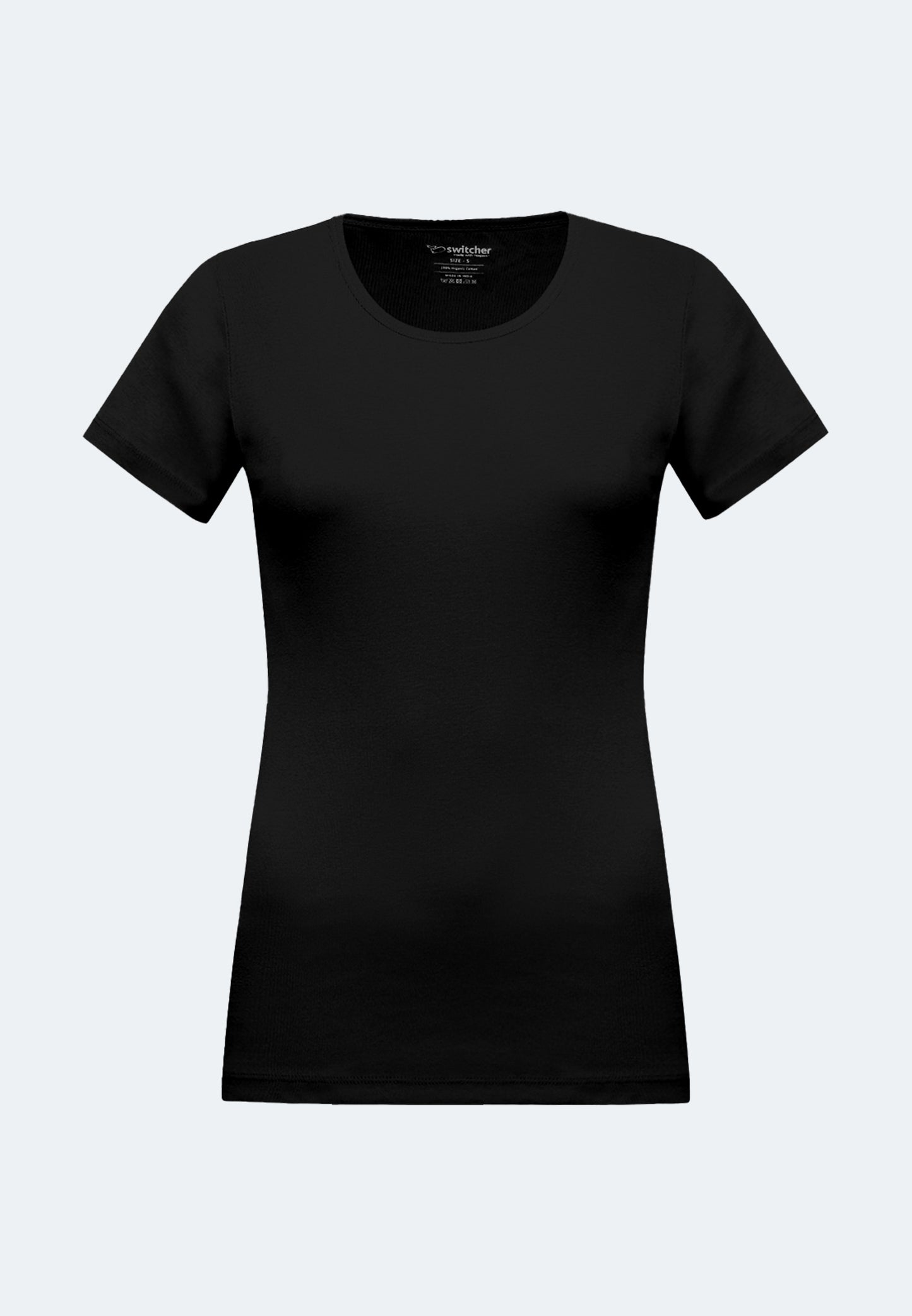 T-shirt a coste con scollo rotondo Sally