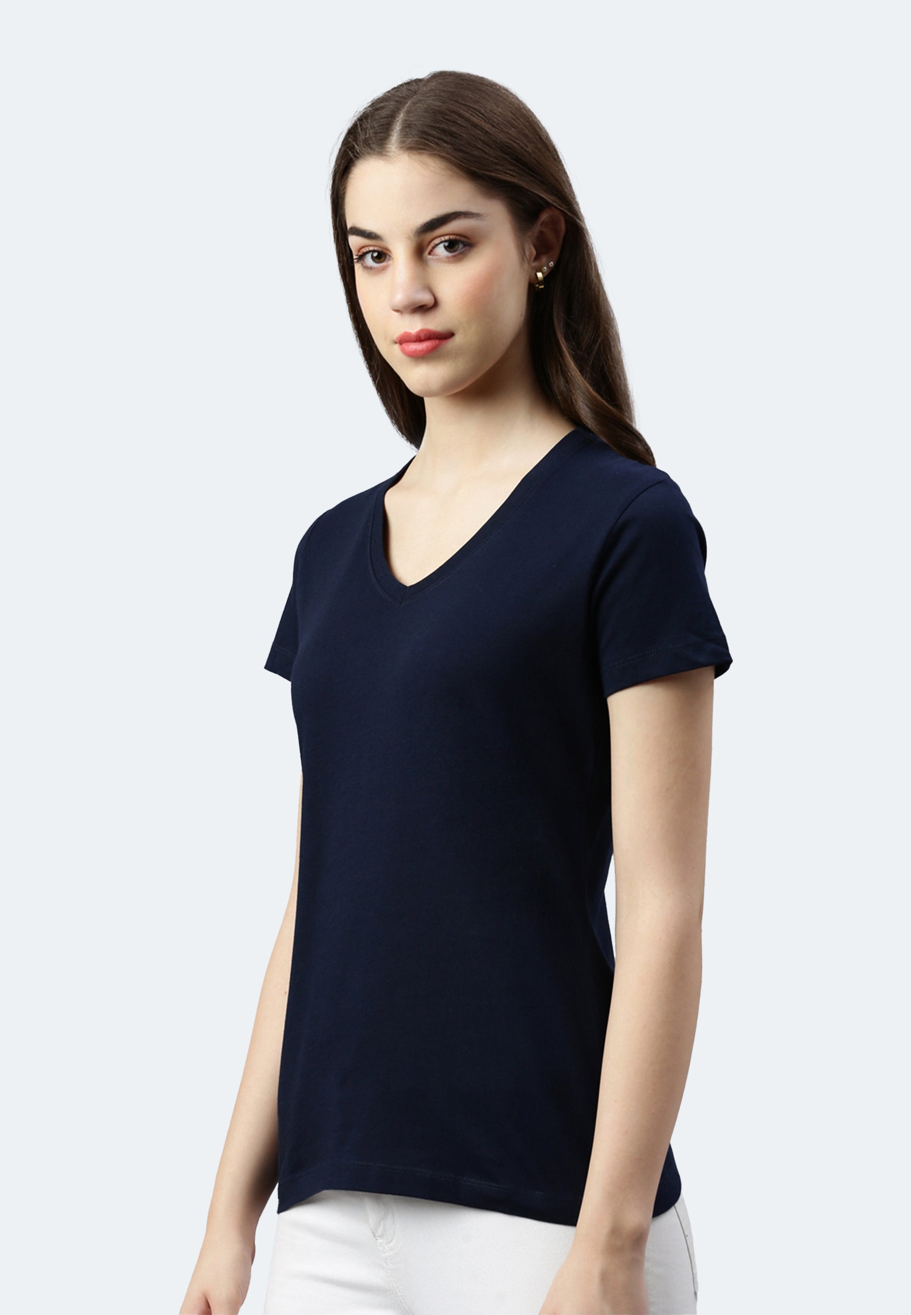 Maglietta donna con scollo a V Balena