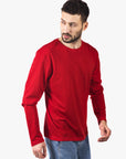 Abbigliamento sostenibile Svizzera, manica lunga, t-shirt manica lunga, t-shirt, t-shirt uomo, tshirt lunga, tshirt oversize, tessuto riciclato, top riciclato, t-shirt rossa