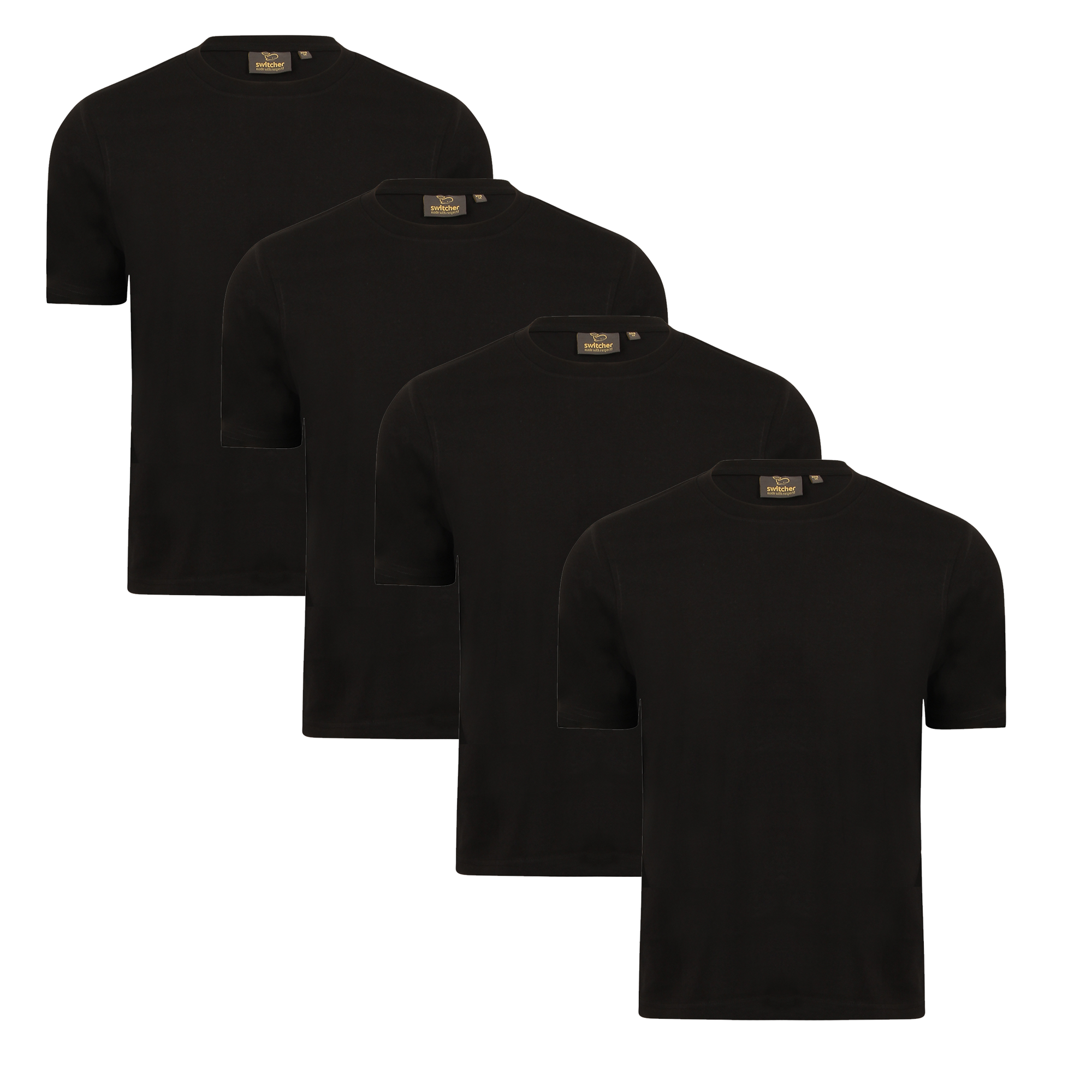 4-pack regular T-shirt nero BobII 2018