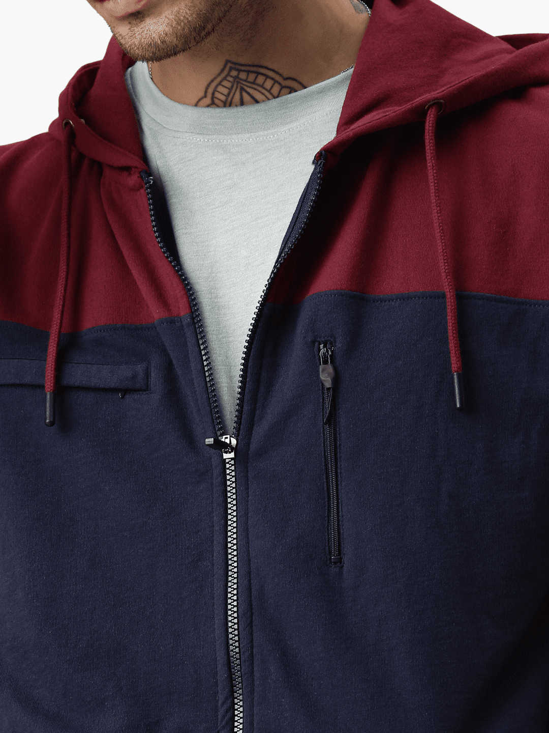 Felpa Switcher con cappuccio e zip colore moleson/183 flame