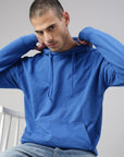 maglione con cappuccio blu da uomo di switcher