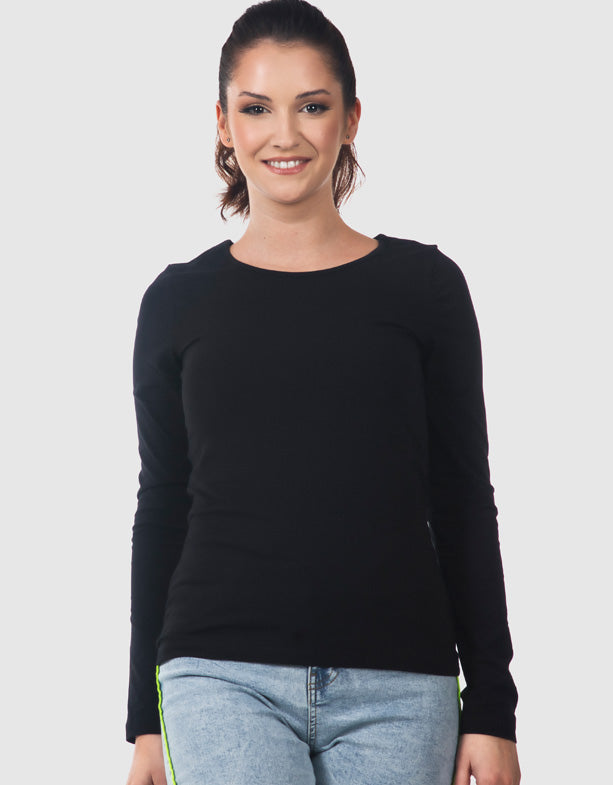 T-shirt donna a maniche lunghe Noir Liliane Switcher
