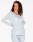 T-shirt organica a maniche lunghe blu Bettina ladies switcher