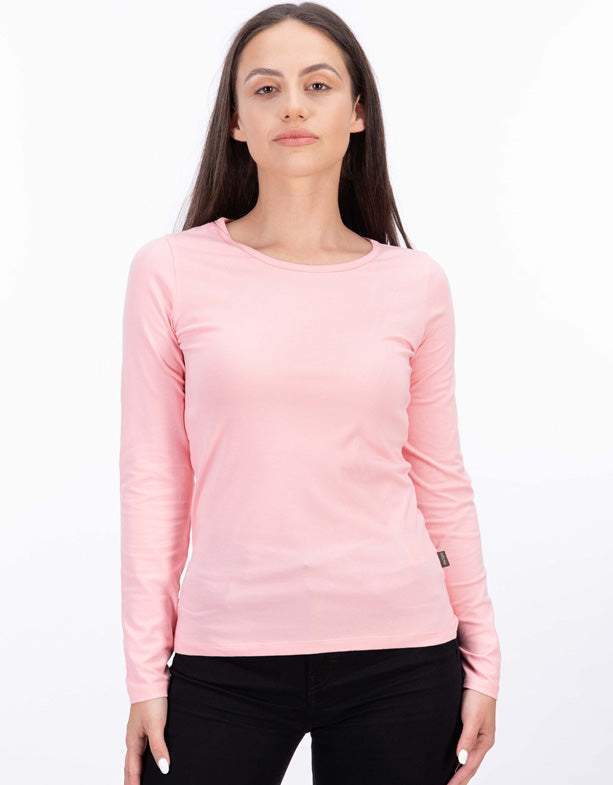 T-shirt Liliane a manica lunga elasticizzata rosa switcher