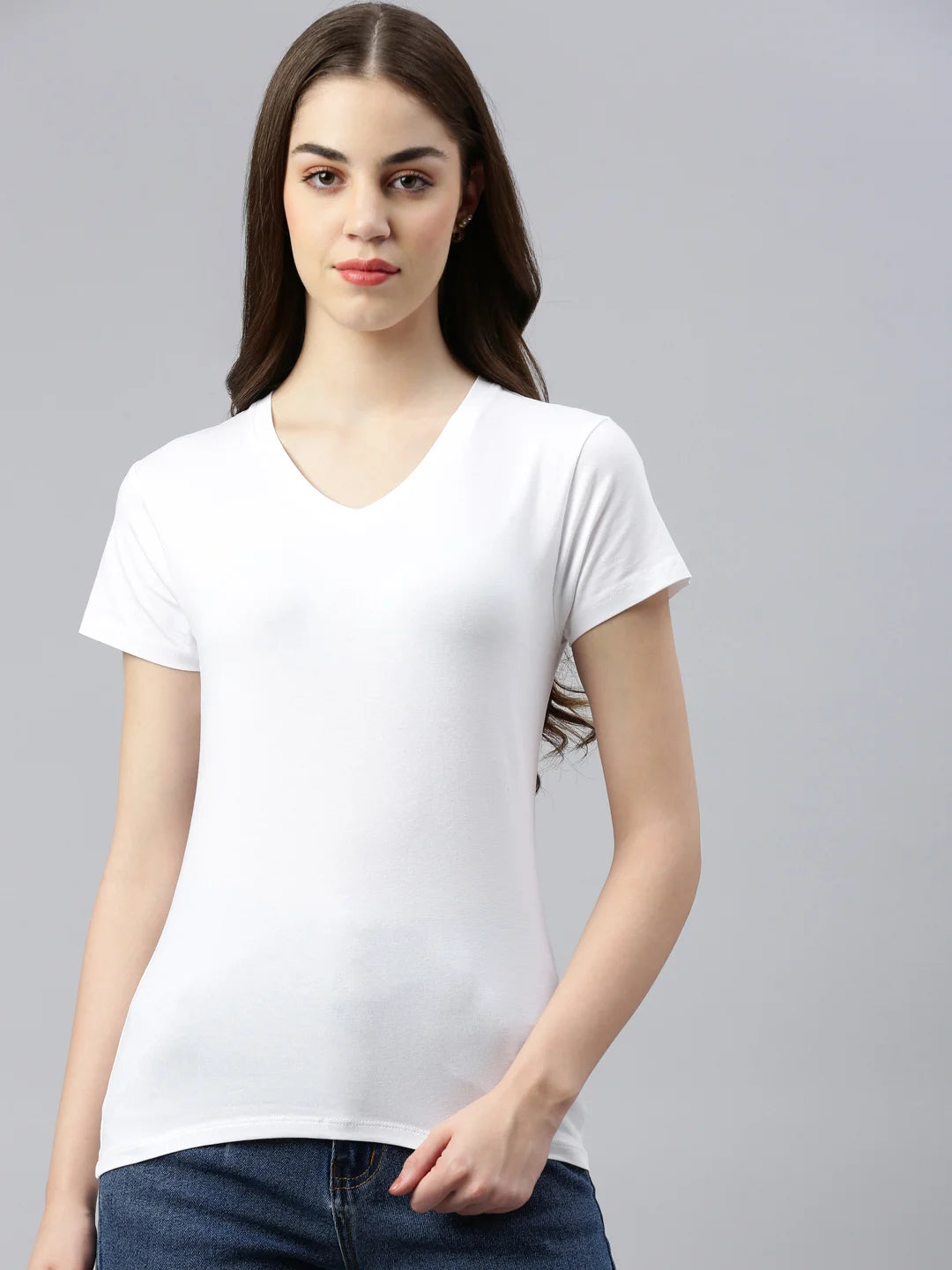maglietta donna-giorgia-cotone-collo-v-bianco-fronte-interruttore