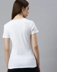 T-shirt girocollo Sally in cotone da donna Blanc Back