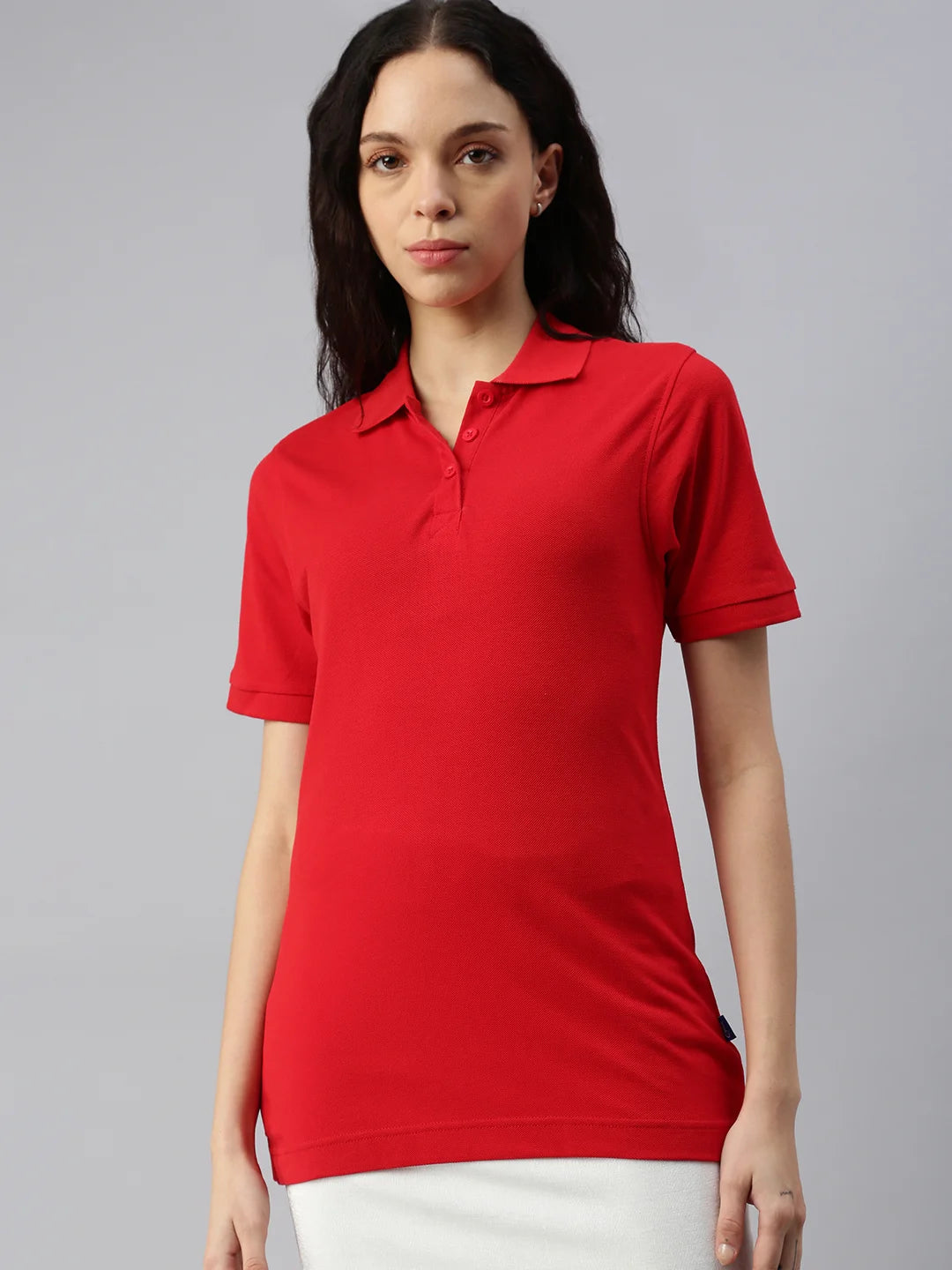 polo donna in cotone rouge