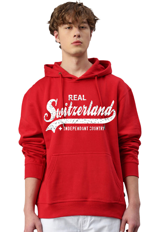 Switcher felpa con cappuccio uomo Wild Life Svizzera colore/10 rouge