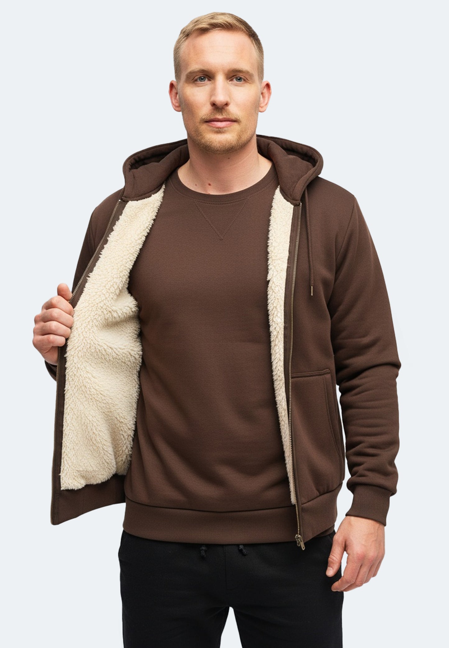 Switcher Sherpa Felpa con cappuccio colore verbier/680 cafe