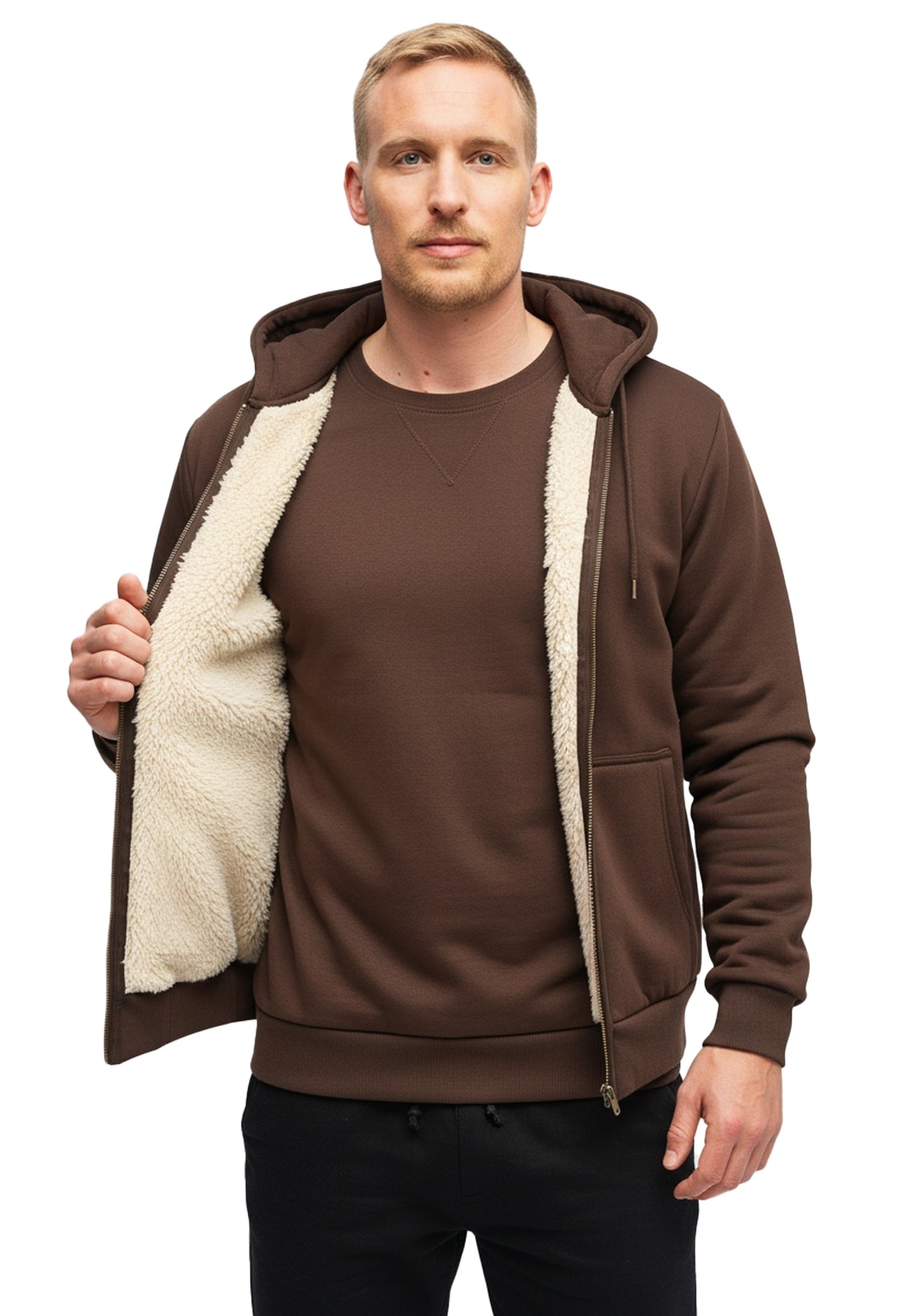 Switcher Sherpa Felpa con cappuccio colore verbier/680 cafe