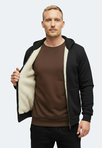 Switcher Sherpa Felpa con cappuccio verbier color/40 noir