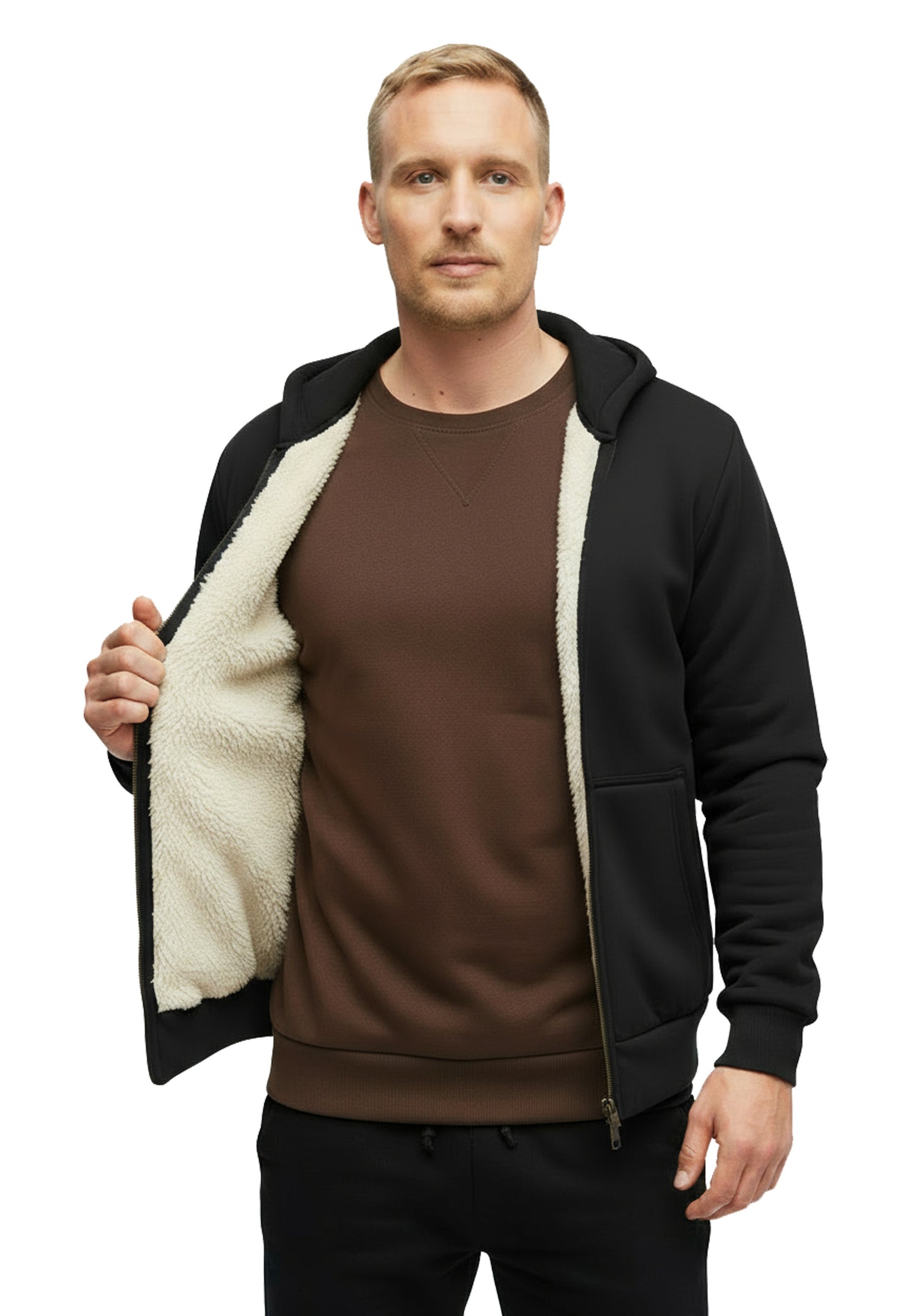 Switcher Sherpa Felpa con cappuccio verbier color/40 noir