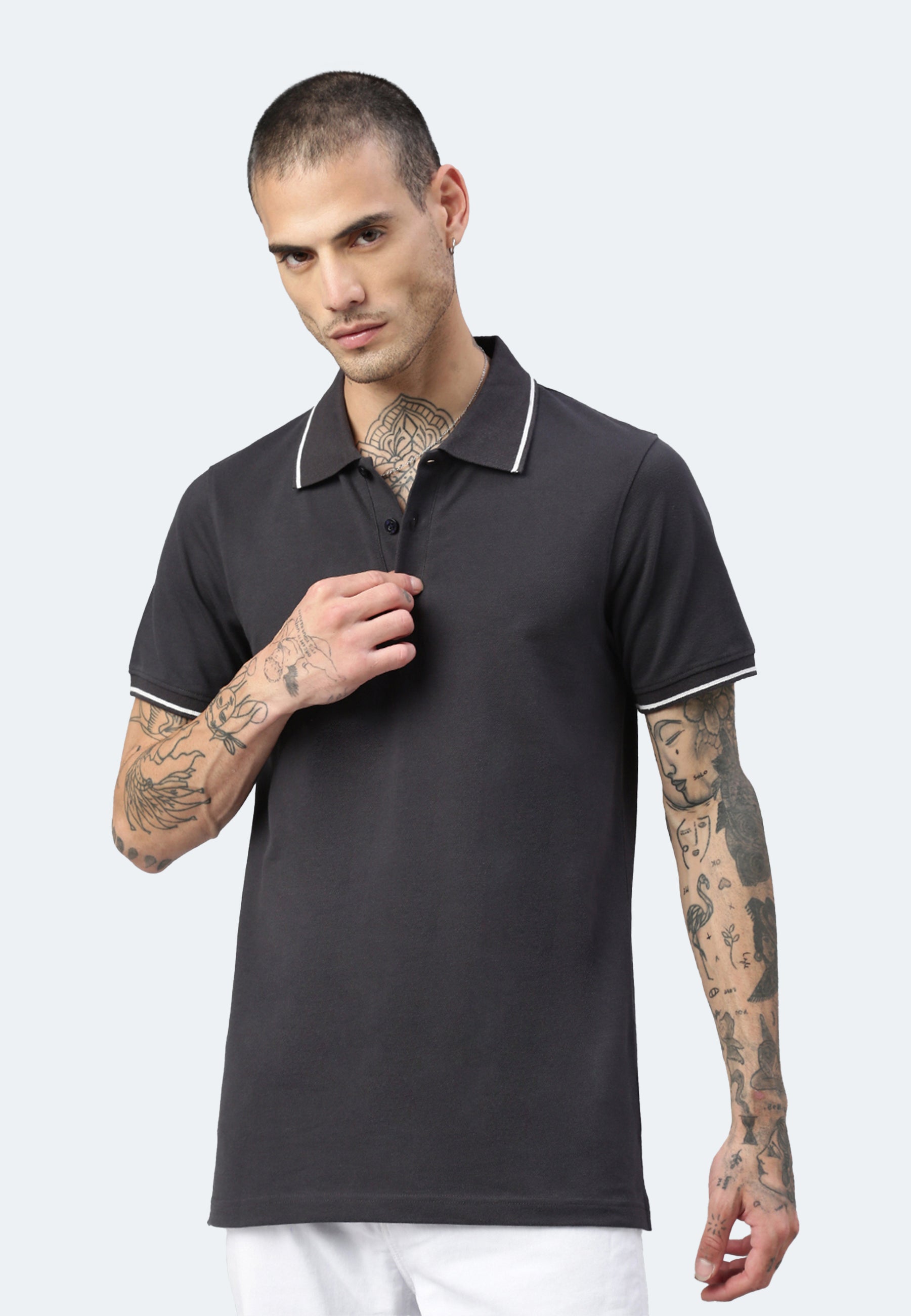 Polo a contrasto con elastan Ben