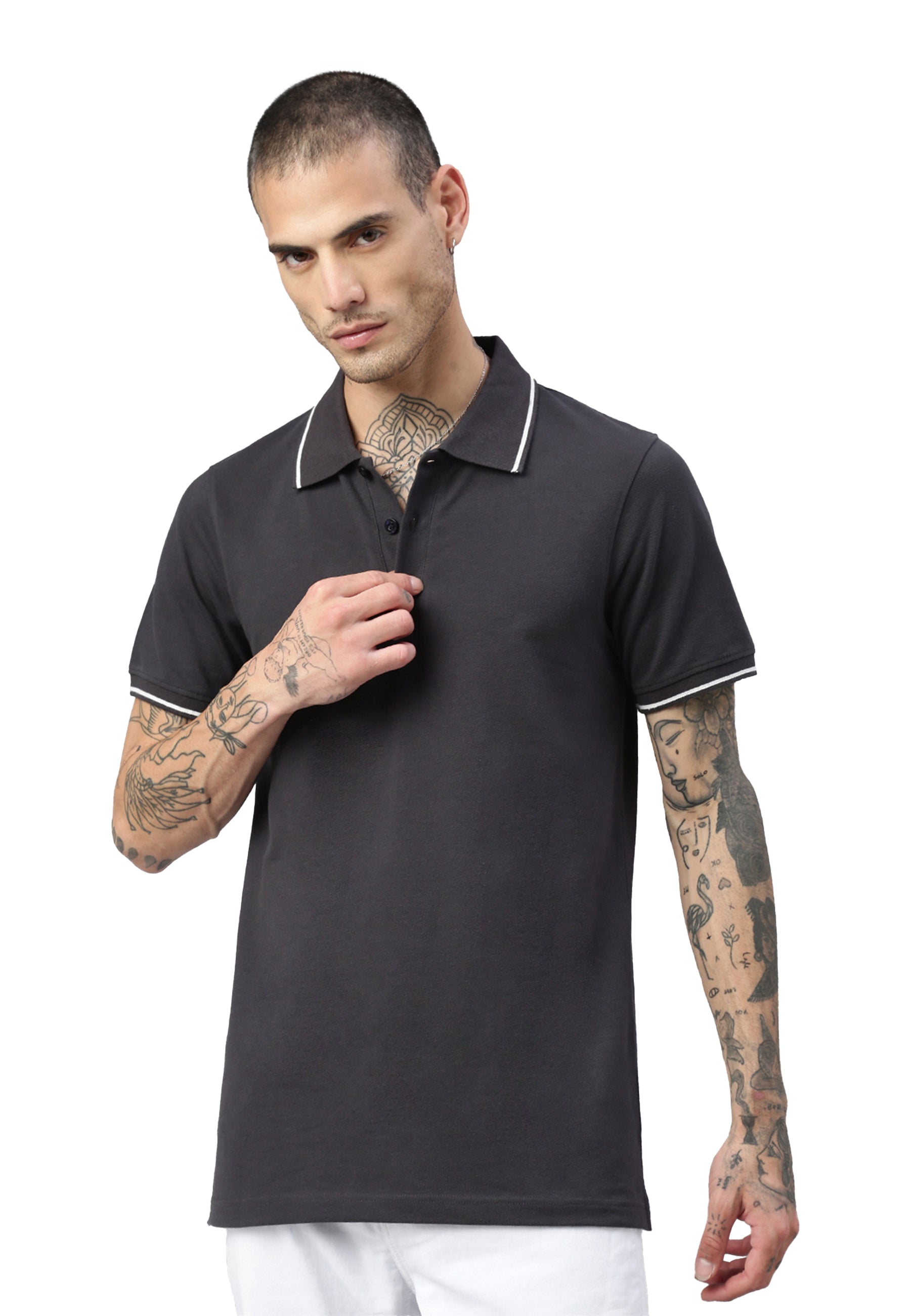 Polo a contrasto con elastan Ben