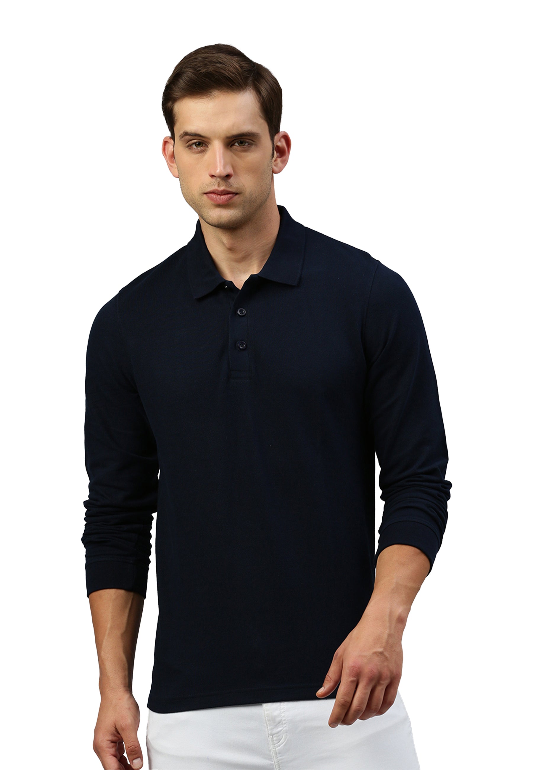 Polo a maniche lunghe in piqué di cotone Ralph