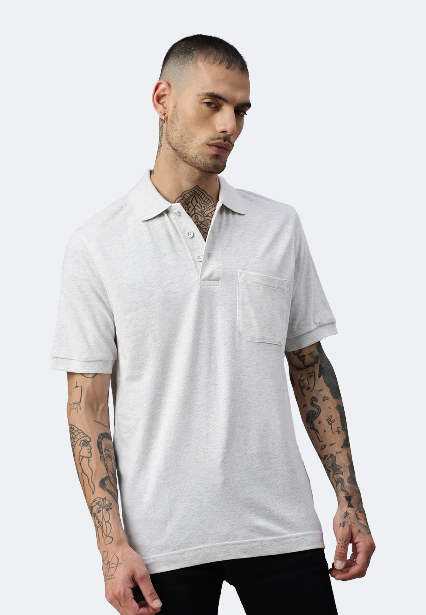Polo Switcher pocket color balena/blanc chine