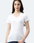 T-shirt stretch con scollo a V Giorgia