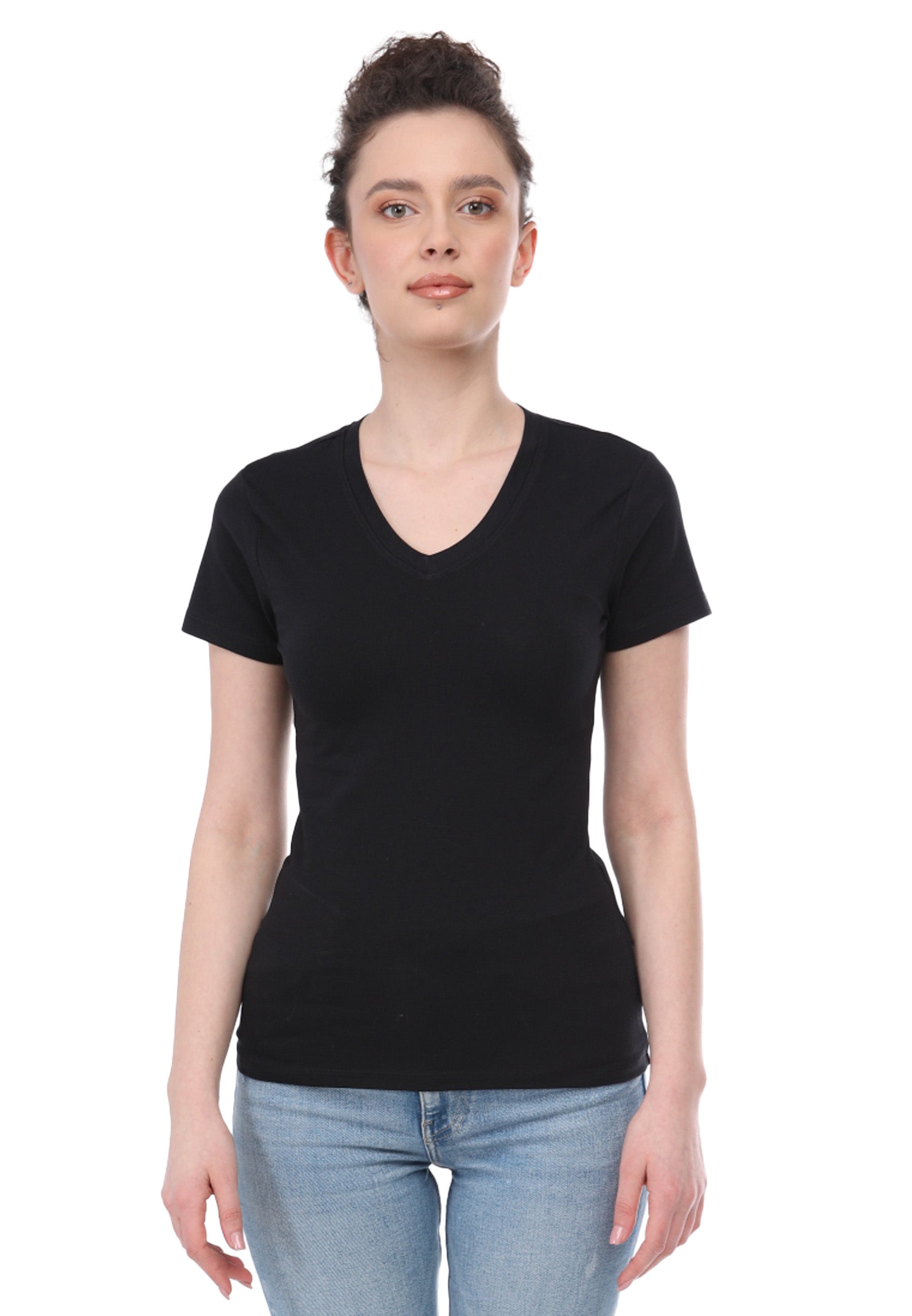 2 pezzi T-shirt elasticizzata con scollo a V Giorgia