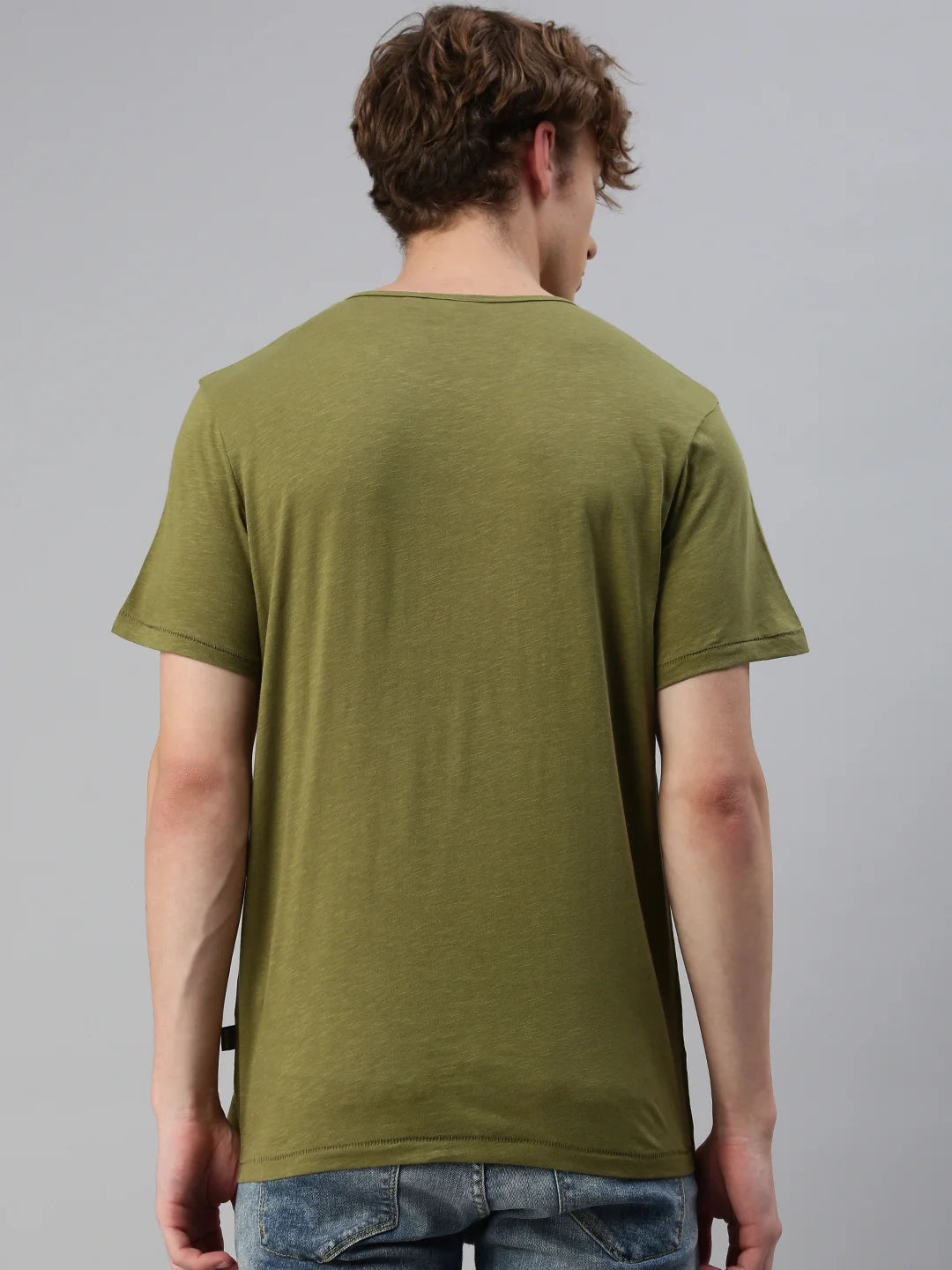 uomo-damon-cotone organico-camicia girocollo-noir-chine-front