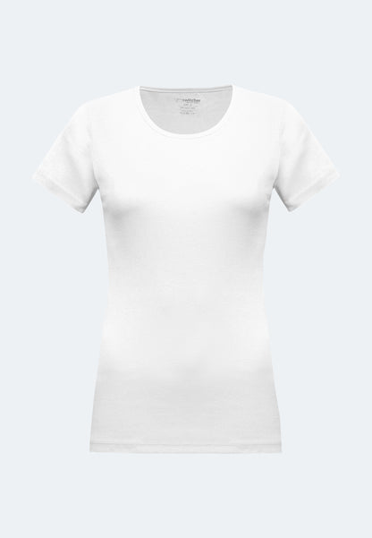 T-shirt a coste con scollo rotondo Sally