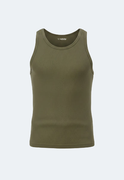 Canotta a coste da uomo in cotone biologico Silvester