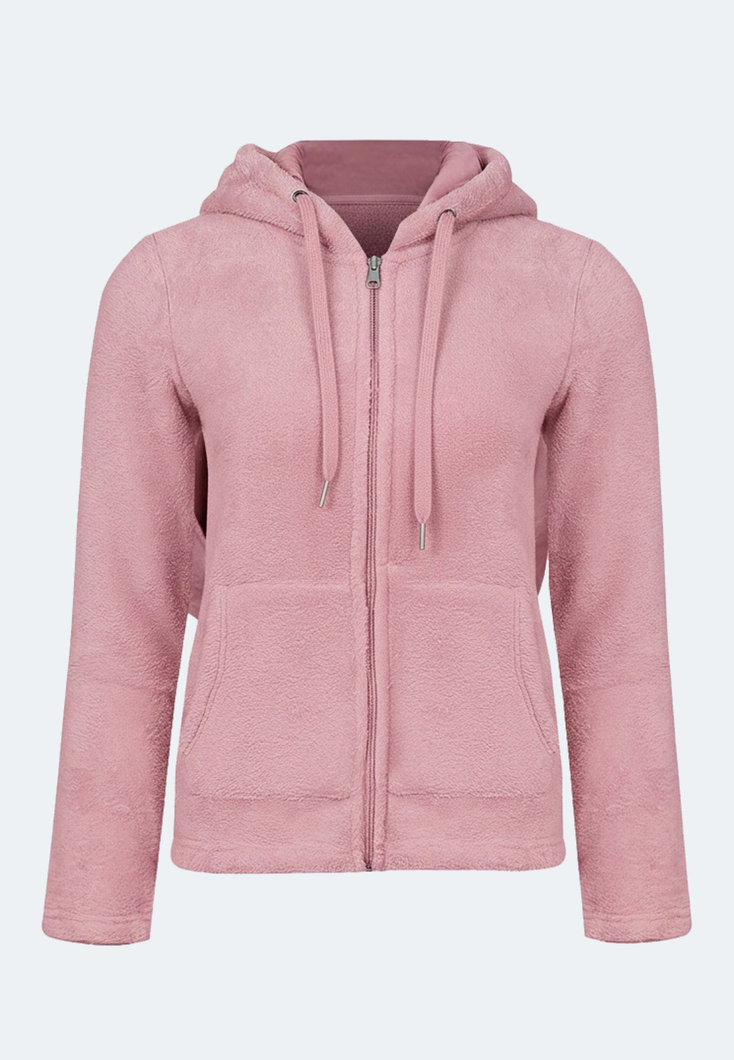 Felpa con cappuccio da donna in pile di poliestere riciclato al 100%.