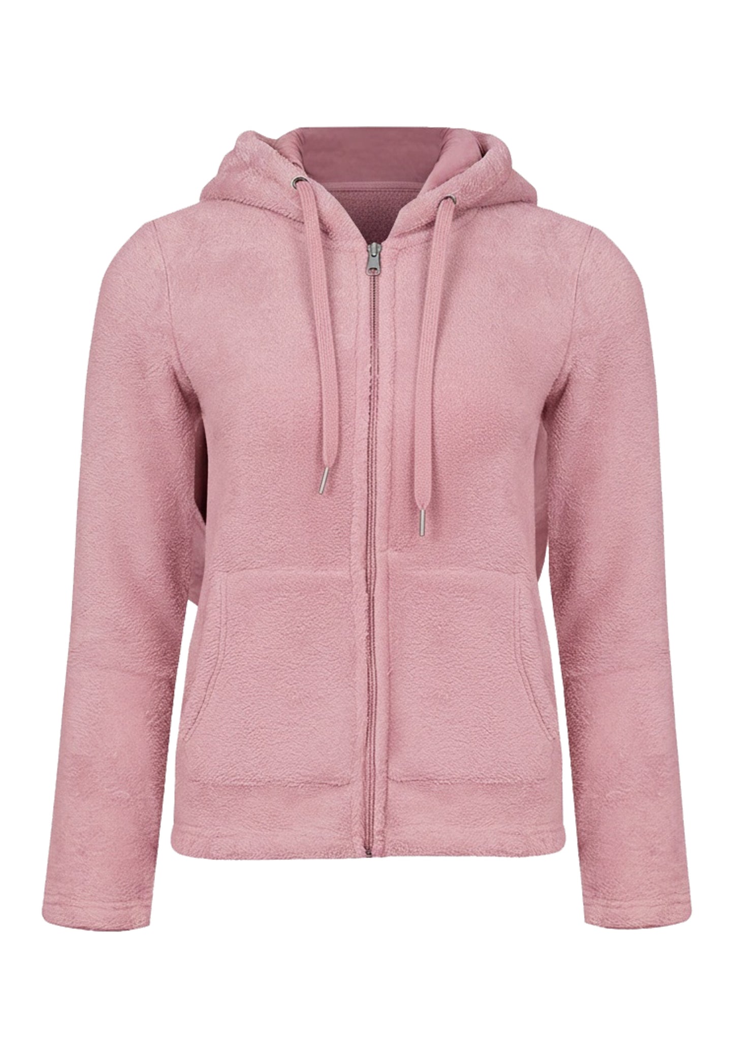 Felpa con cappuccio da donna in pile di poliestere riciclato al 100%.