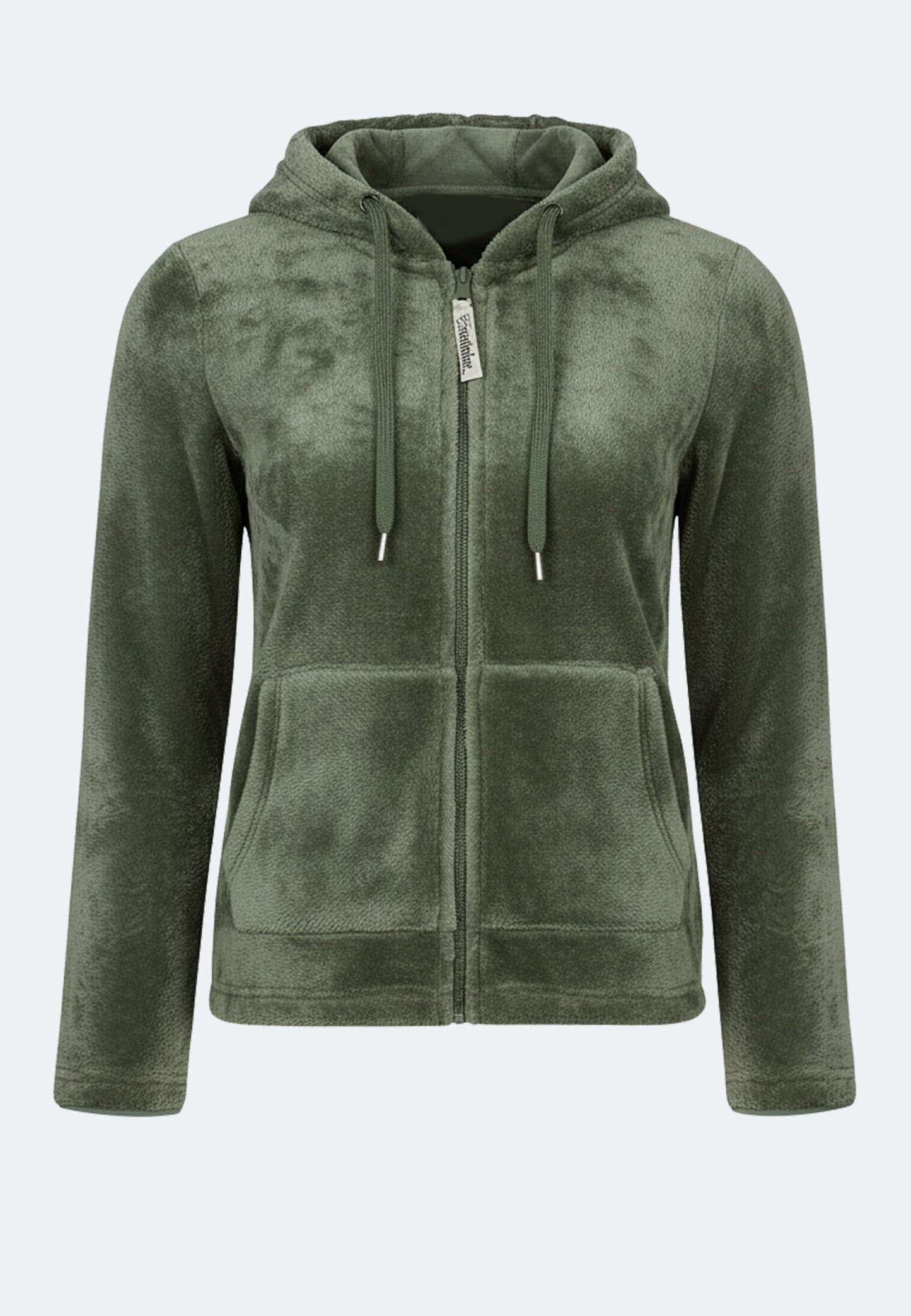 Felpa con cappuccio da donna in pile di poliestere riciclato al 100%.