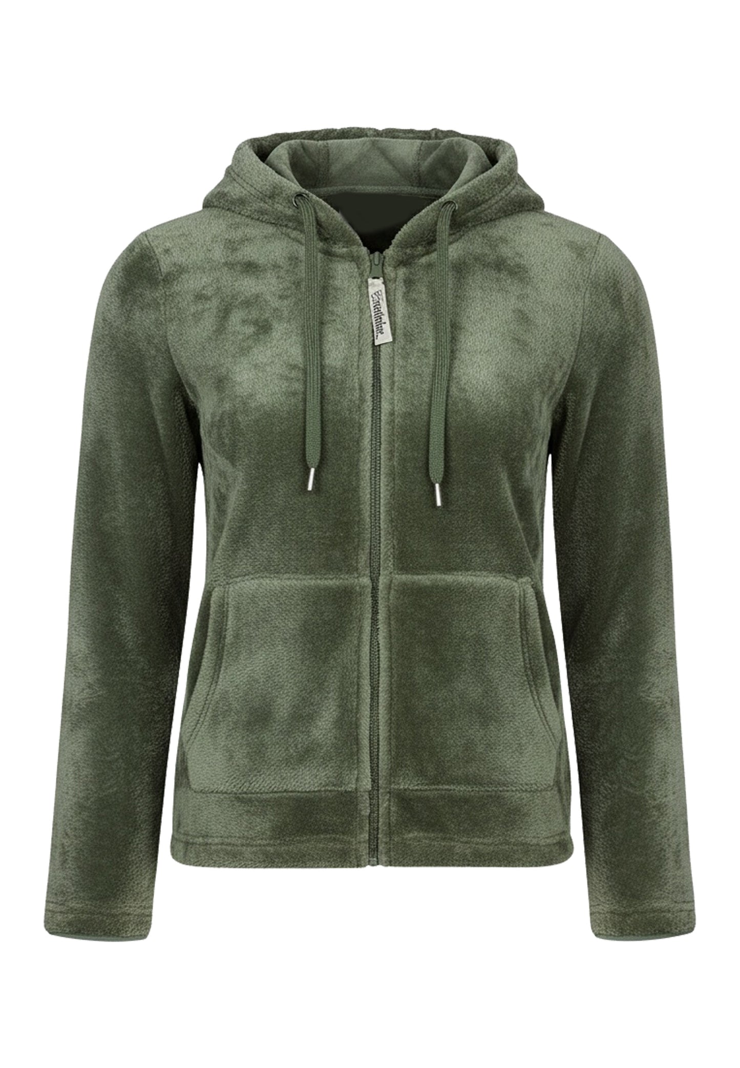Felpa con cappuccio da donna in pile di poliestere riciclato al 100%.