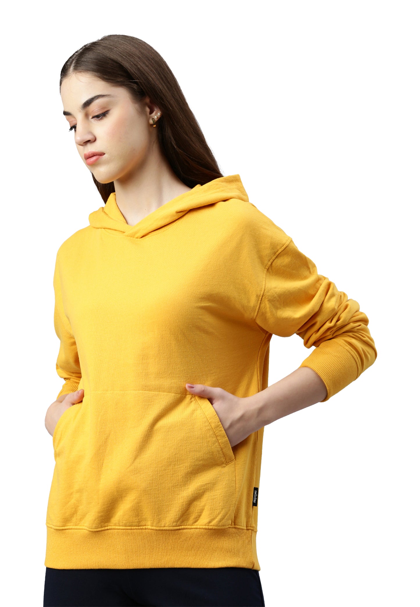 Felpa con cappuccio Switcher Lady skylar color/532 moutarde