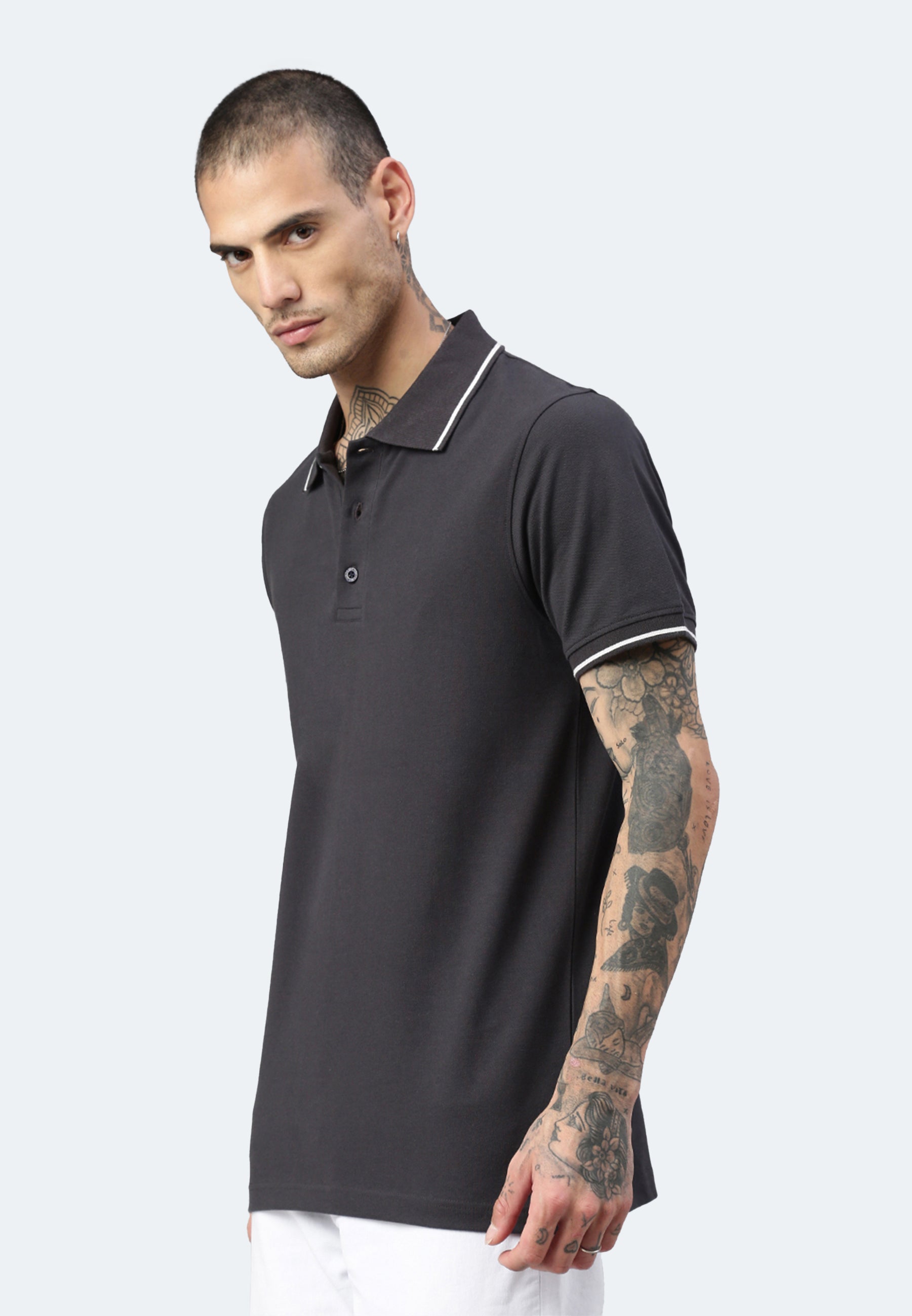 Polo a contrasto con elastan Ben