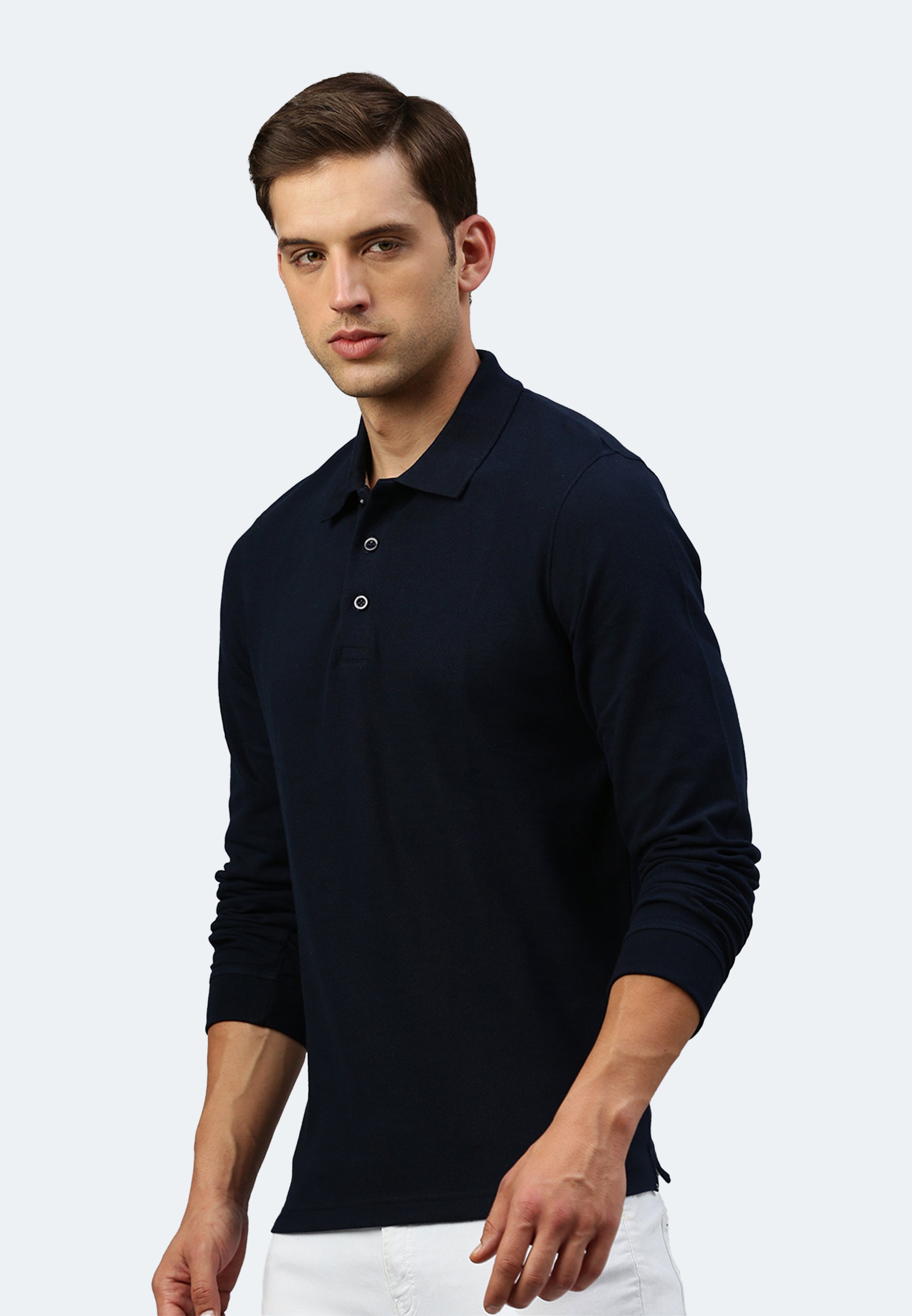 Polo a maniche lunghe in piqué di cotone Ralph