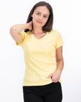 T-shirt a coste con scollo a V Efia 2855
