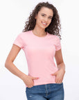 T-shirt a costine-girocollo-donna-organico-cotone-rosa-switcher