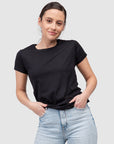 T-shirt-donna-nera-scollatura-t-shirt-switcher